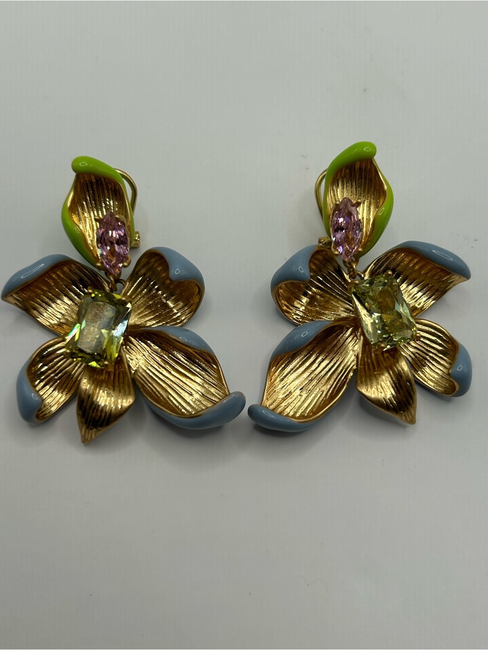 Kate Spade Floral Frenzy Drop Earrings with Green, Pink and Blue Accent - Picture 2 of 5